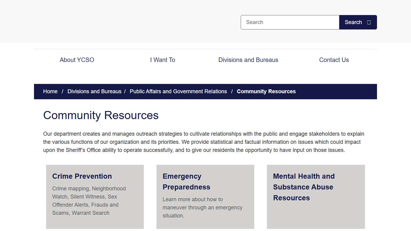 Community Resources YCSOAZ.gov